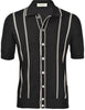 Camicia in maglia a righe cotone organico nero bianco
