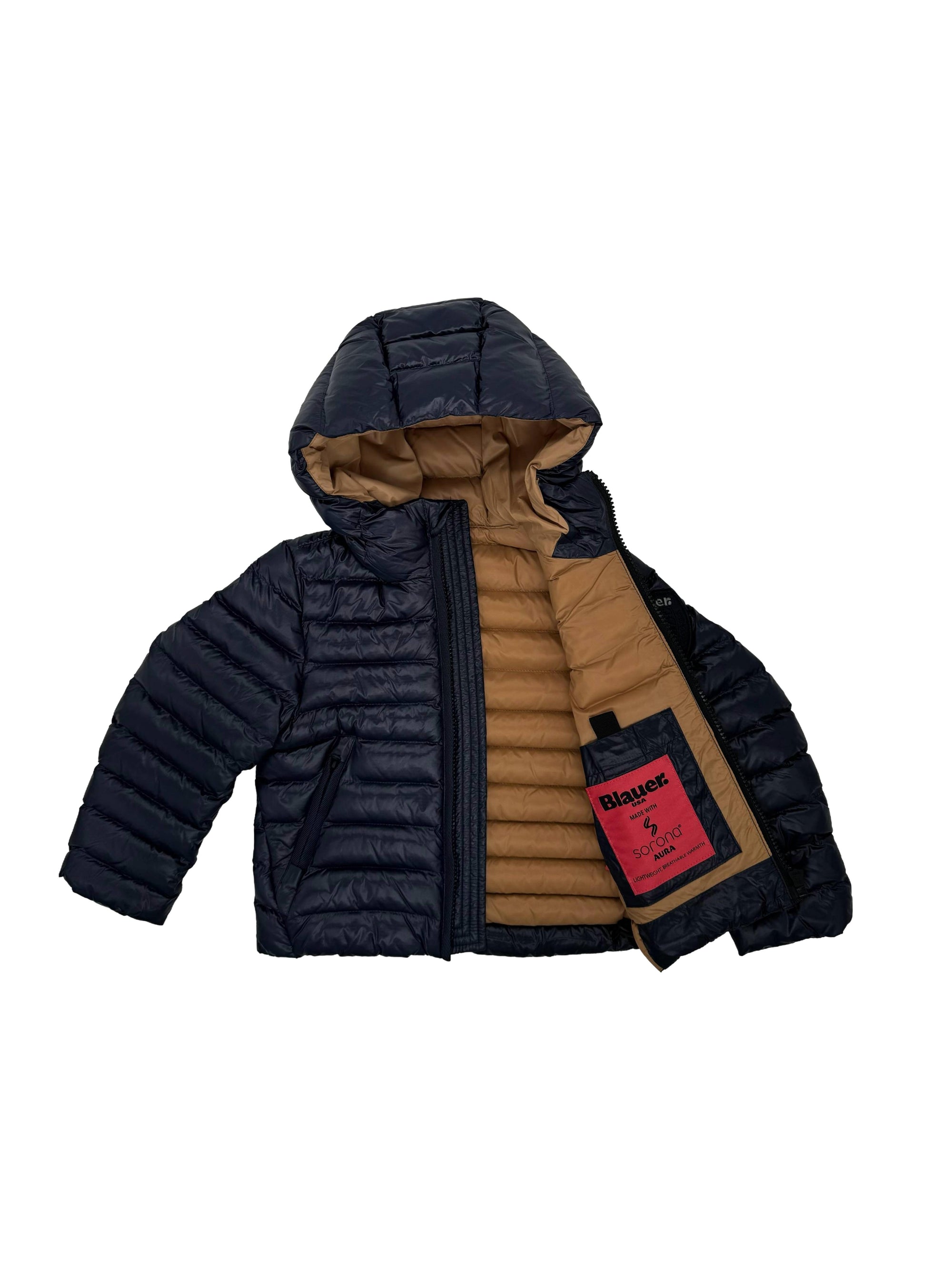 Piumino Adams con cappuccio 25WBLKC02426 888TBA BLAUER 