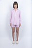 Meave shorts pull up in cotone seersucker con stampa a righe rosa
