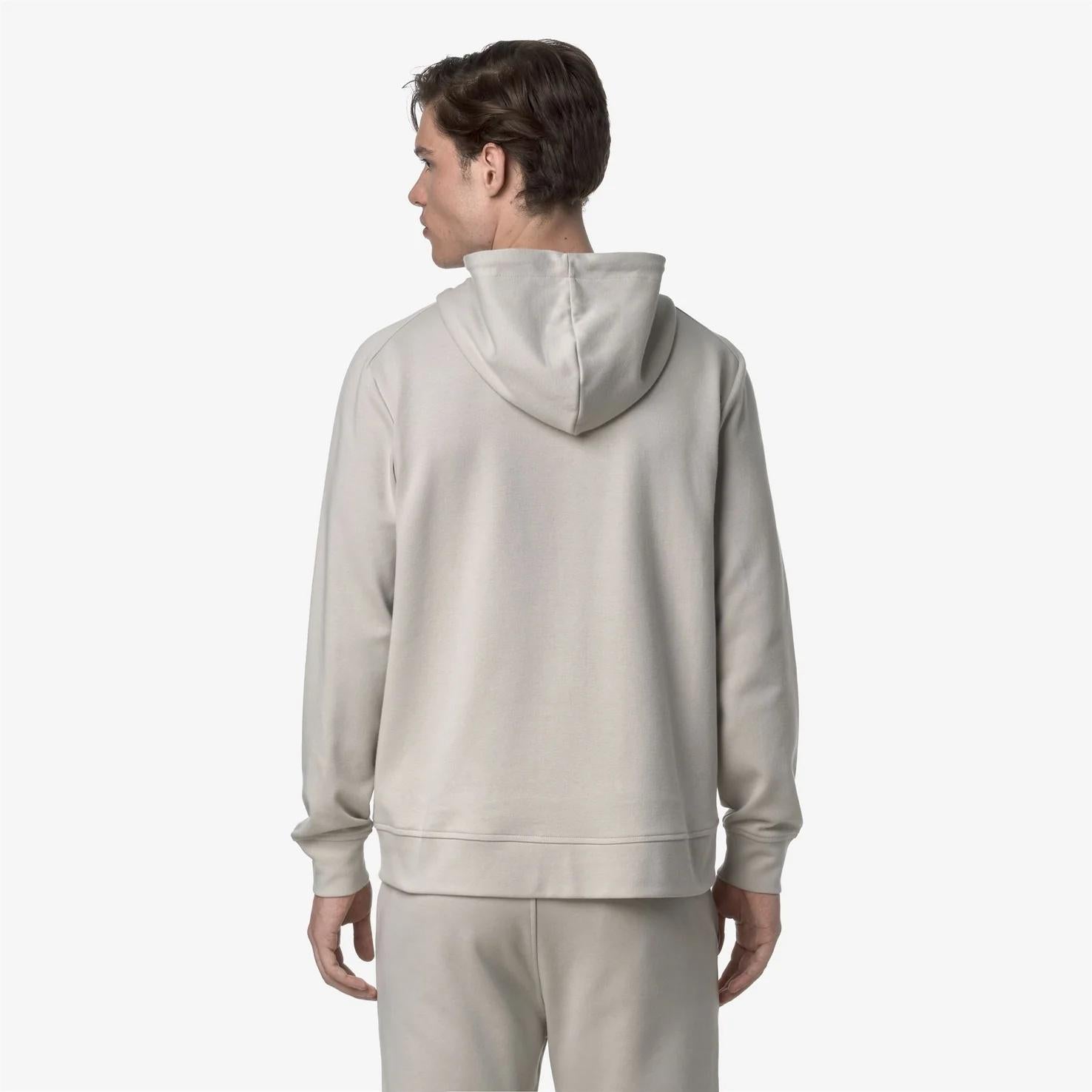 Giacca in pile athleisure da uomo beige con cappuccio K31367W 634 K-WAY 