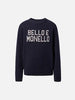 Douglas crew neck sweater with Bello and mischievous jacquard