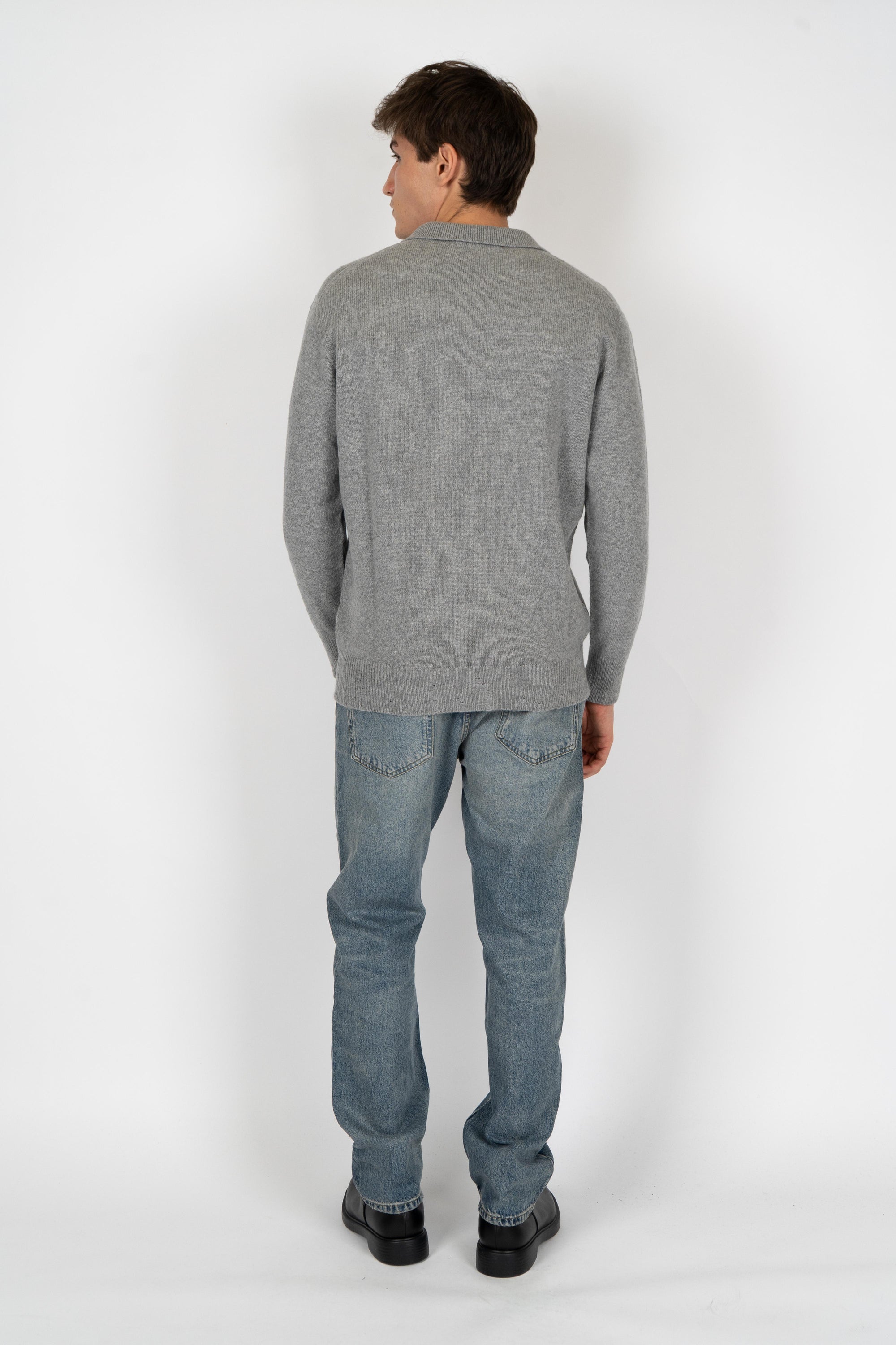 Maglione con colletto e bottoni B9F0032 FU93M AMARANTO 