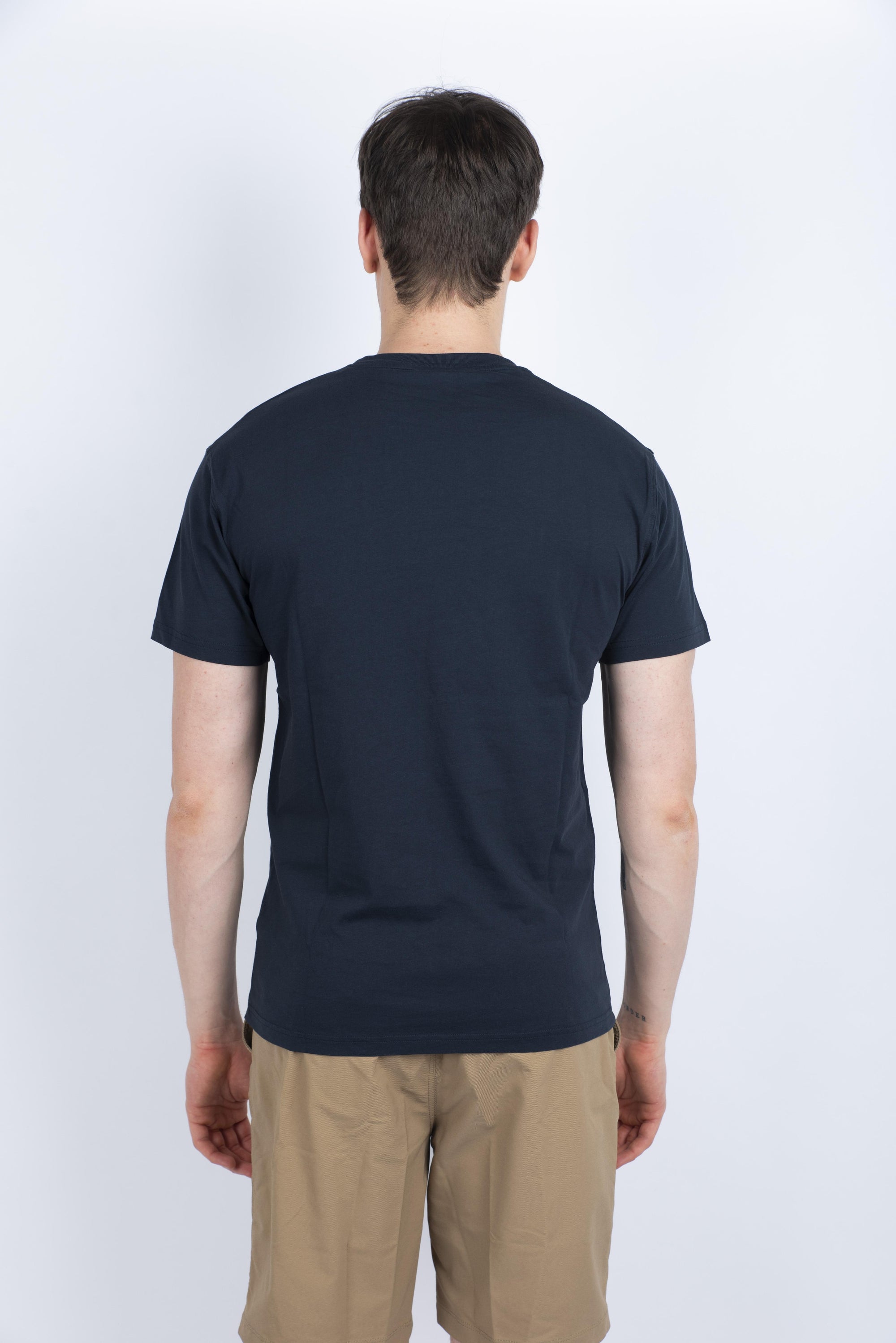 T-shirt girocollo con logo navy M129TEJ78OT 00700 SUNDEK 