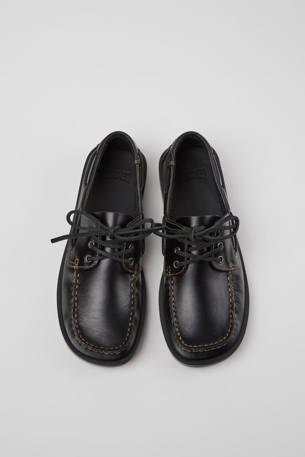 Mocassini da barca in pelle nera K101013 004 CAMPER 