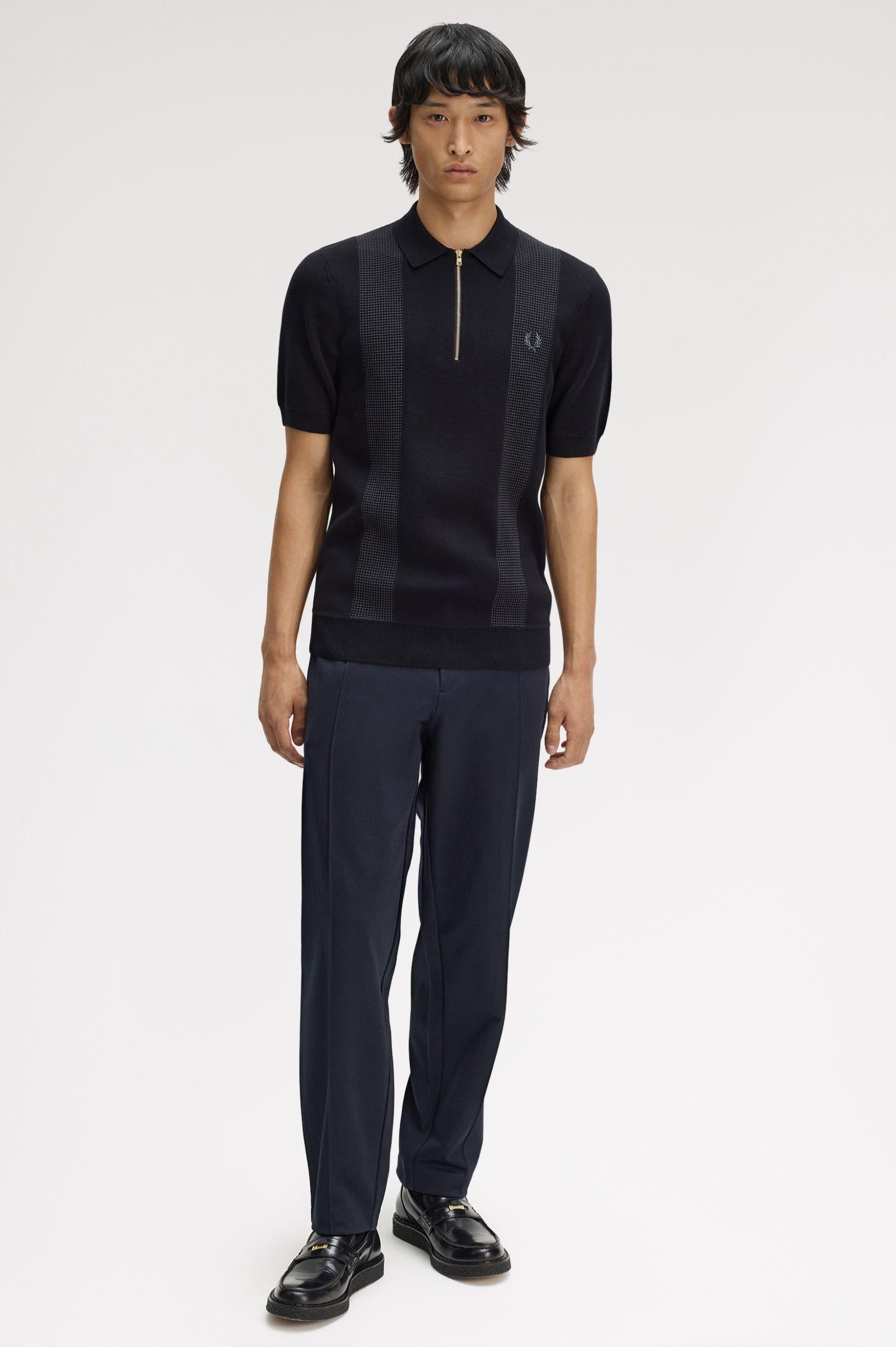 Polo In Maglia Con Inserto K231058 102 FRED PERRY 
