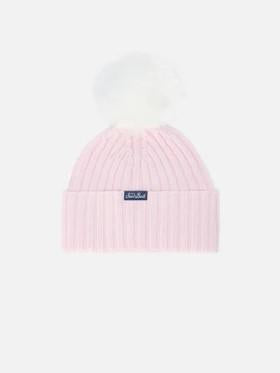 Berretto Wengen Jr F in misto cashmere rosa con ricamo Pretty Girl WENG007 02078I MC2 SAINT BARTH 