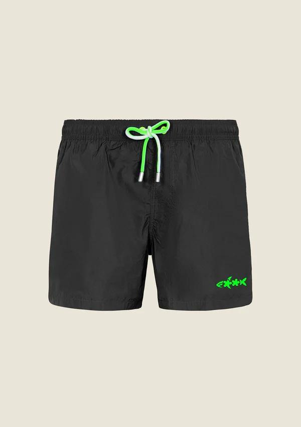 Costume da bagno stampato short fit M01BU05 BK F**K 