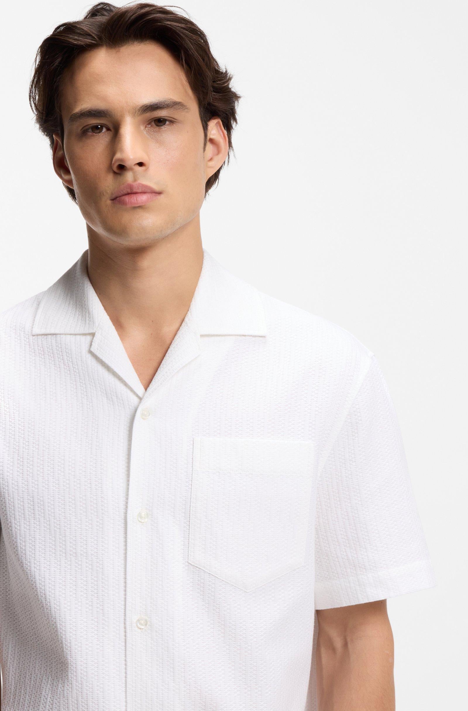 Camicia oversize in cotone lavorato 50560633 199 HUGO 