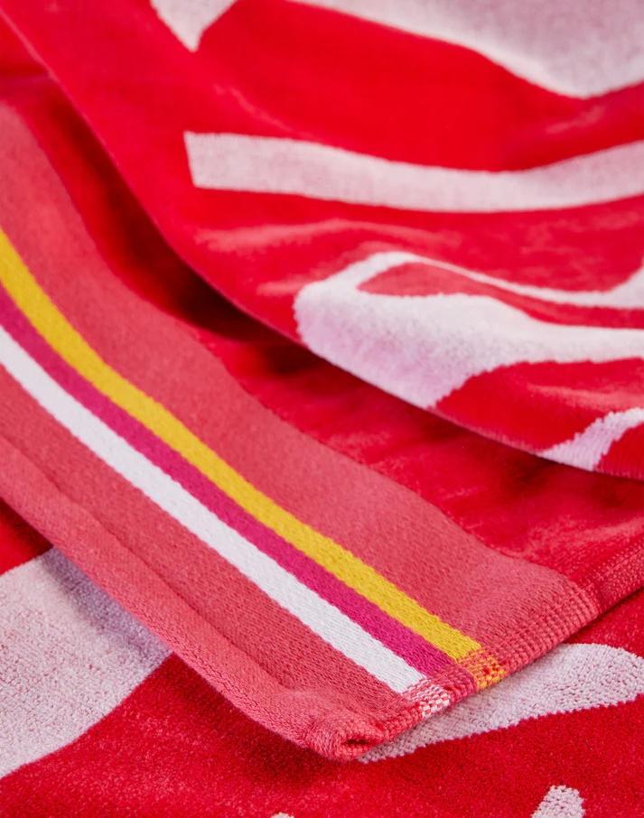 New classic telo mare jacquard con logo rosso AM312ATC1050 A7001 SUNDEK 