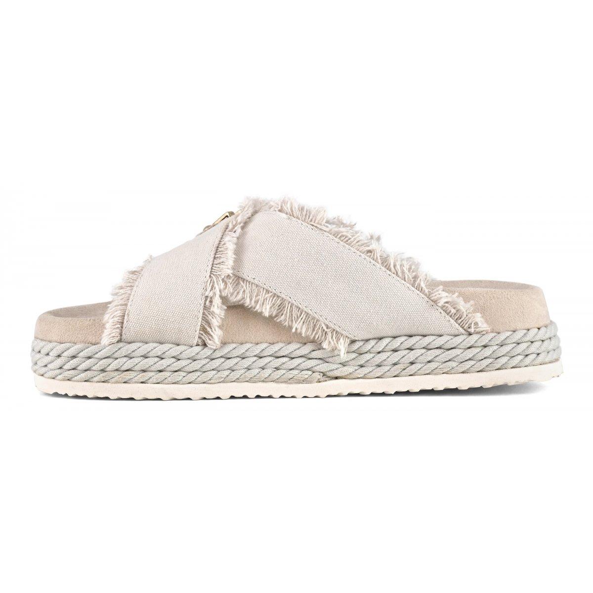 Criss-cross sandal recycled canvas MUSW451005K RWBEI MOU 