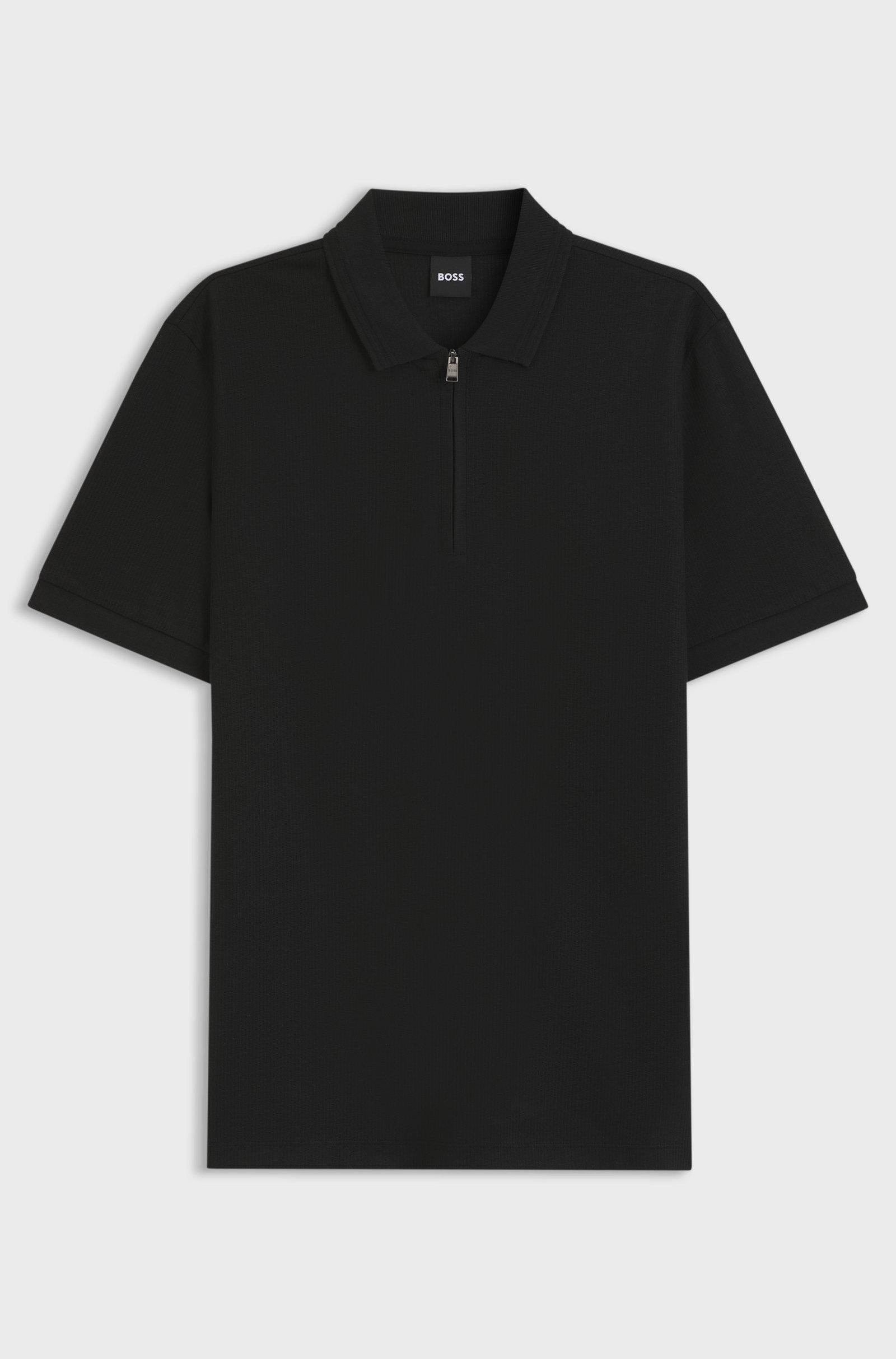 Polo in misto cotone con chiusura con zip 50554614 001 BOSS 