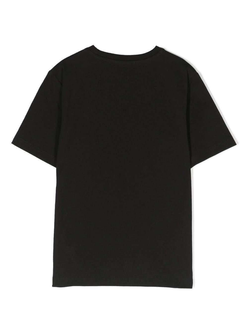 T-shirt per bambino BOSS Kidswear nero con logo goffrato bianco J25P23 09BB BOSS 