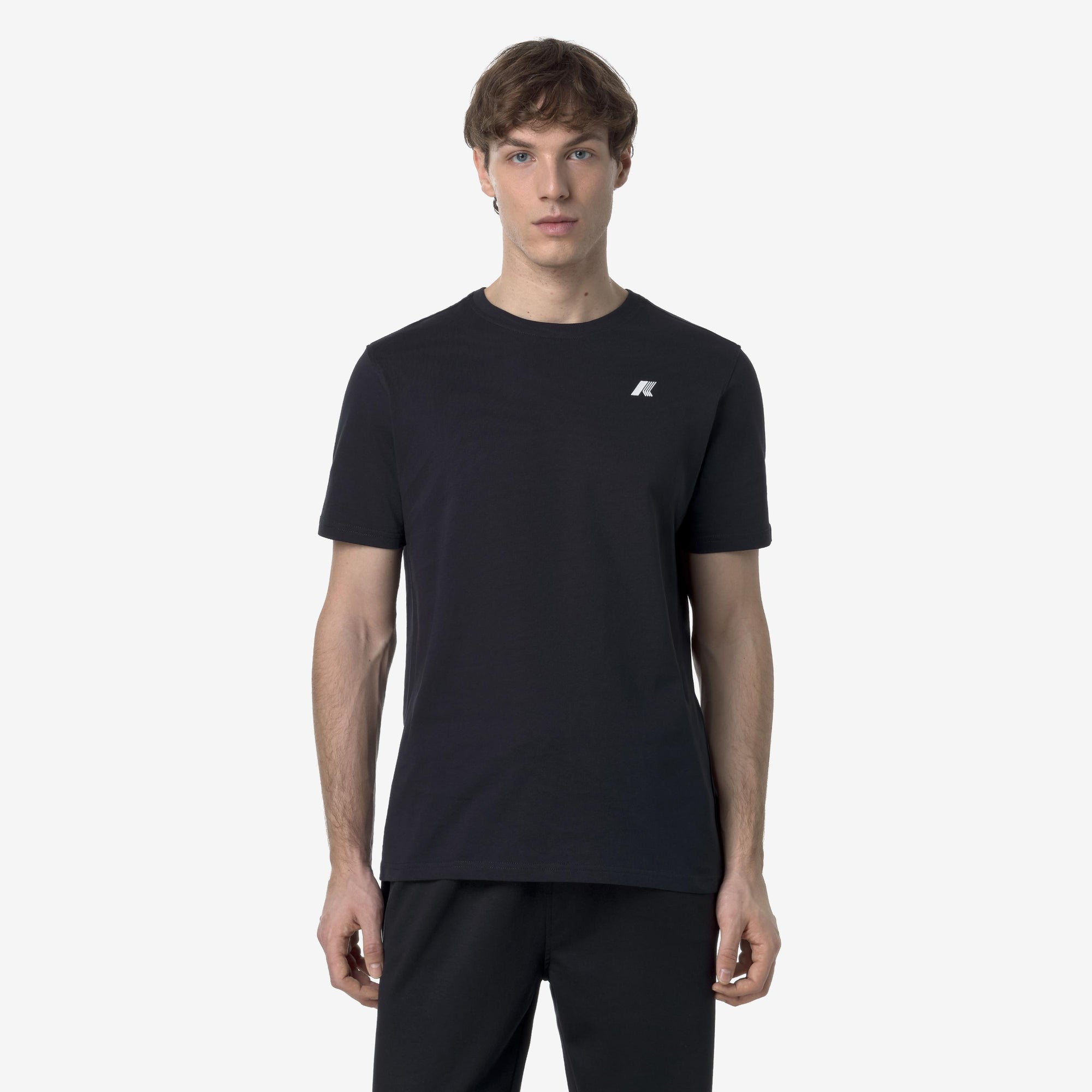 T-shirt casual da uomo in cotone blu con stampa grafica K3138LW K89 K-WAY 