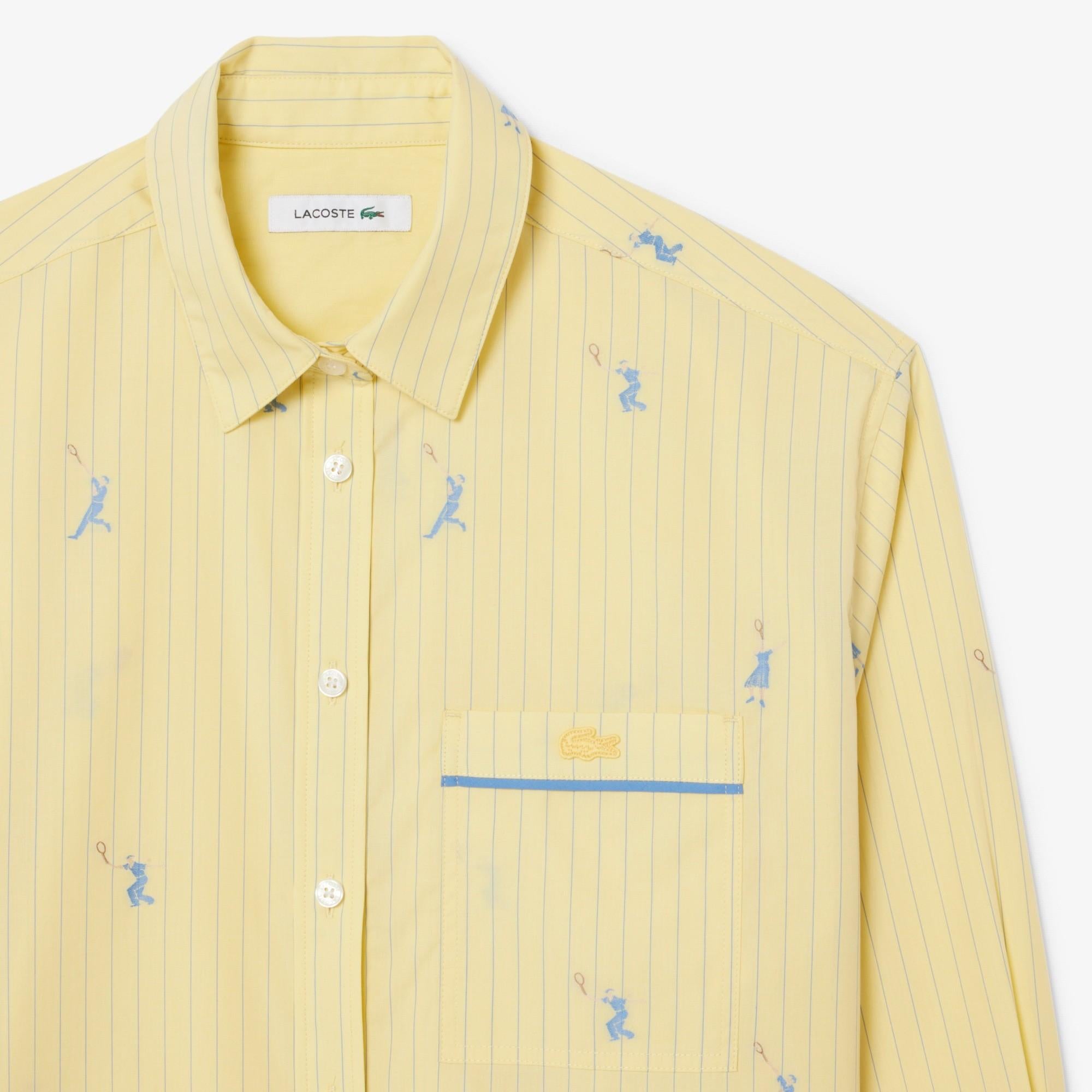 Camicia oversize con motivi jacquard CF0586 2IA LACOSTE 