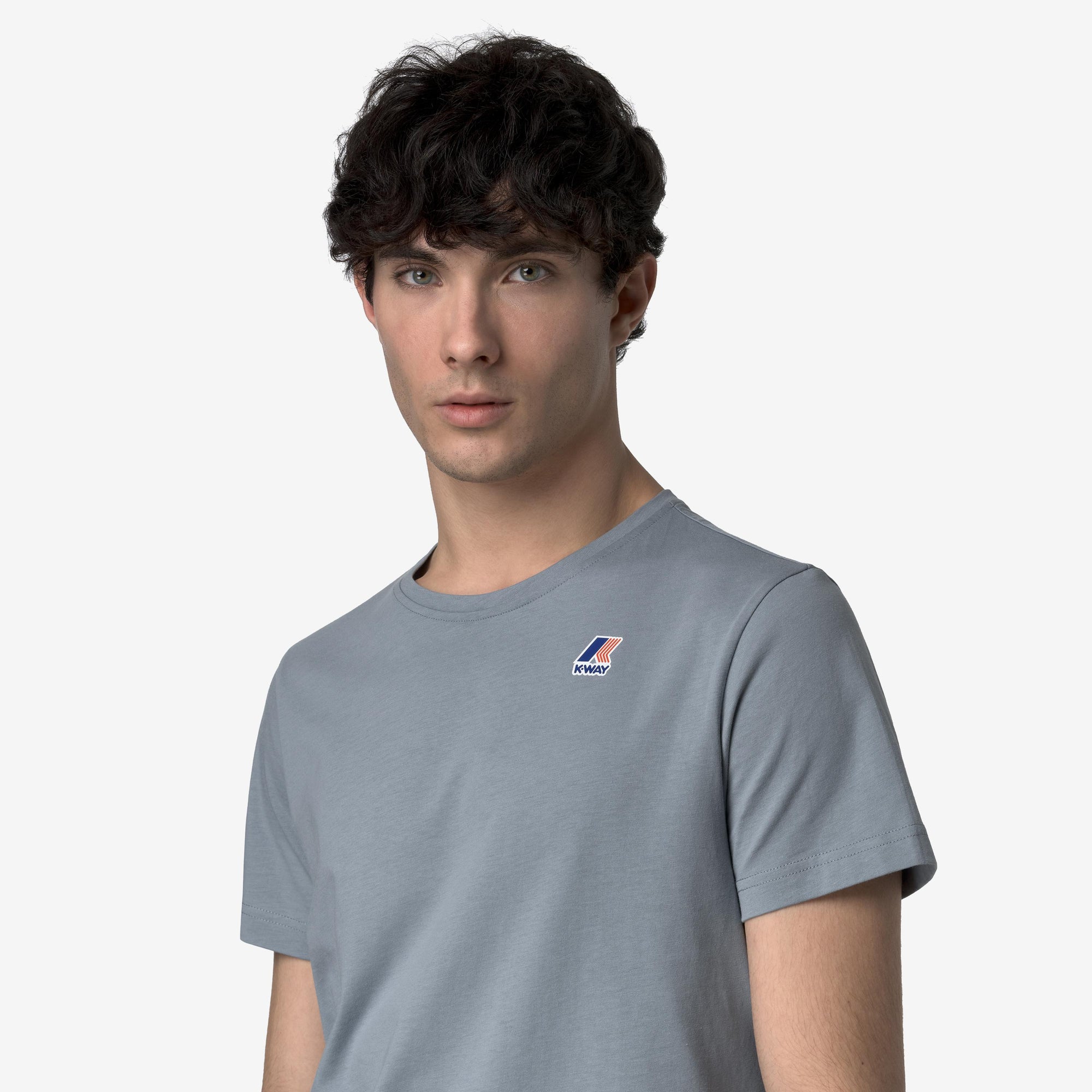 T-shirt unisex grigio in cotone con logo K007JE0 WA9 K-WAY 