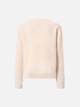 Girocollo Princess in misto cashmere con applicazione strass Viziata PRC0001 01911I MC2 SAINT BARTH 