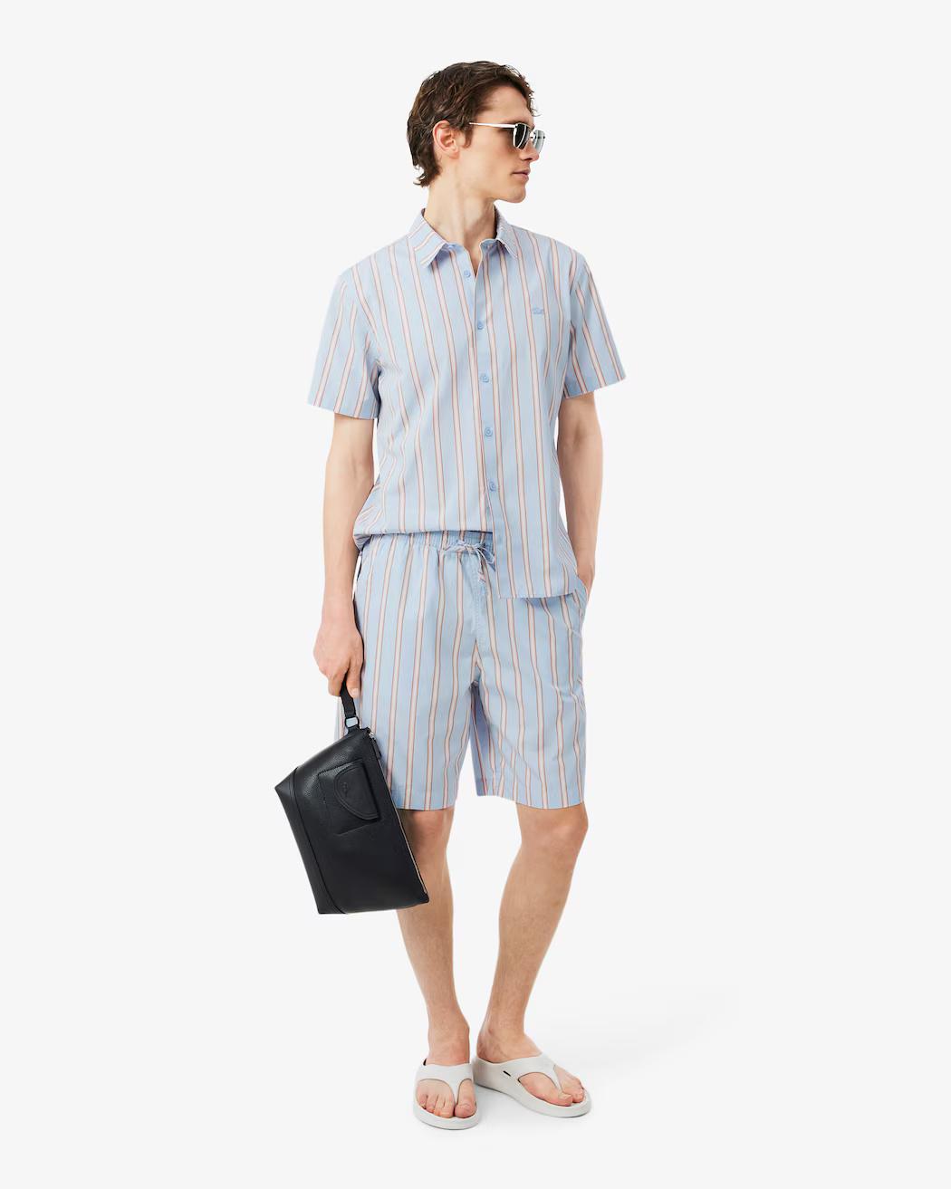 Camicia regular fit in popeline a righe CH2344 ZWV LACOSTE 