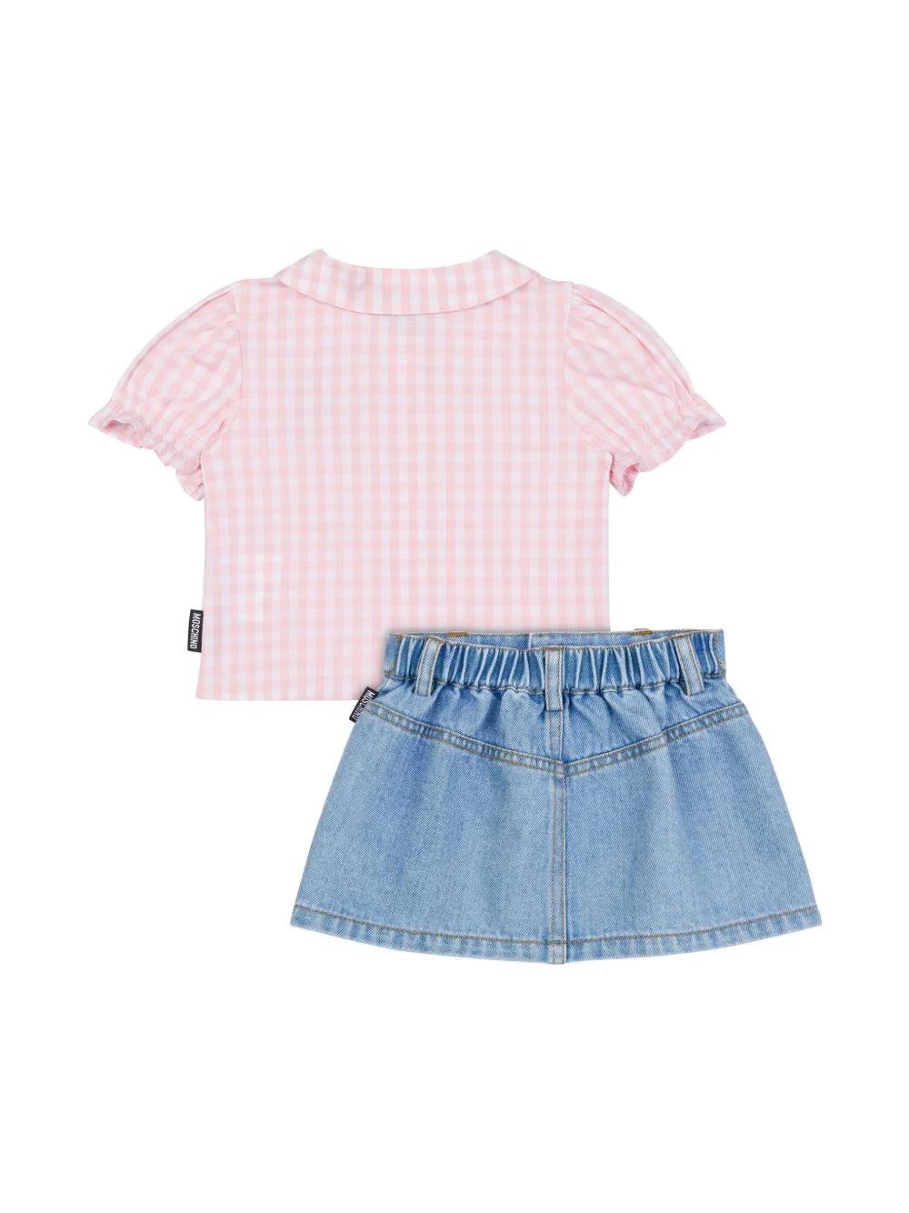 Set con gonna denim MDG01BL0E34 41041 MOSCHINO BABY 