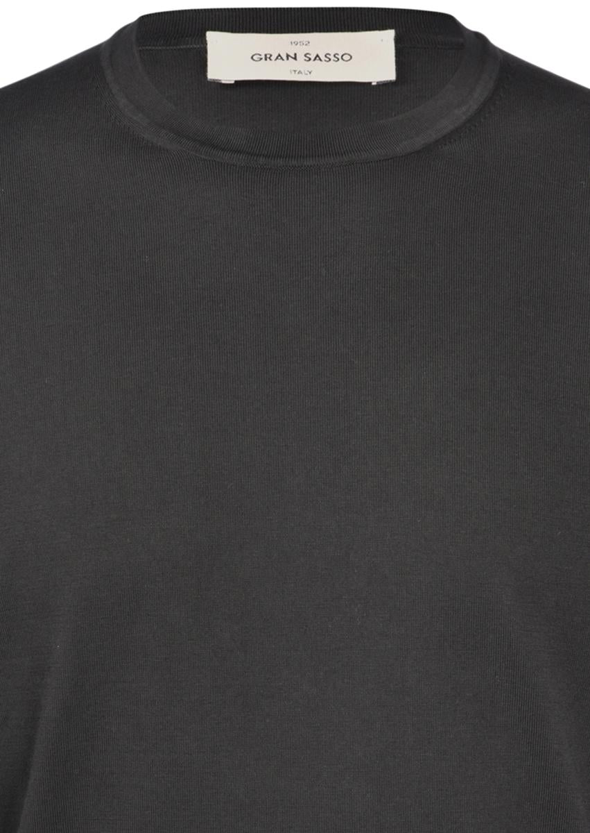 T-shirt in maglia vintage cotone organico nero 43168/21820 099 GRAN SASSO 
