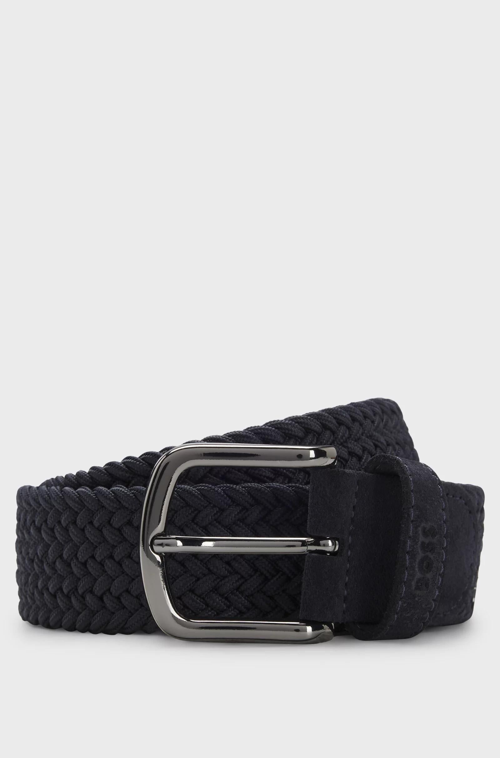 Cintura intrecciata con rifiniture in pelle 50537169 401 BOSS ACCESSORIES 