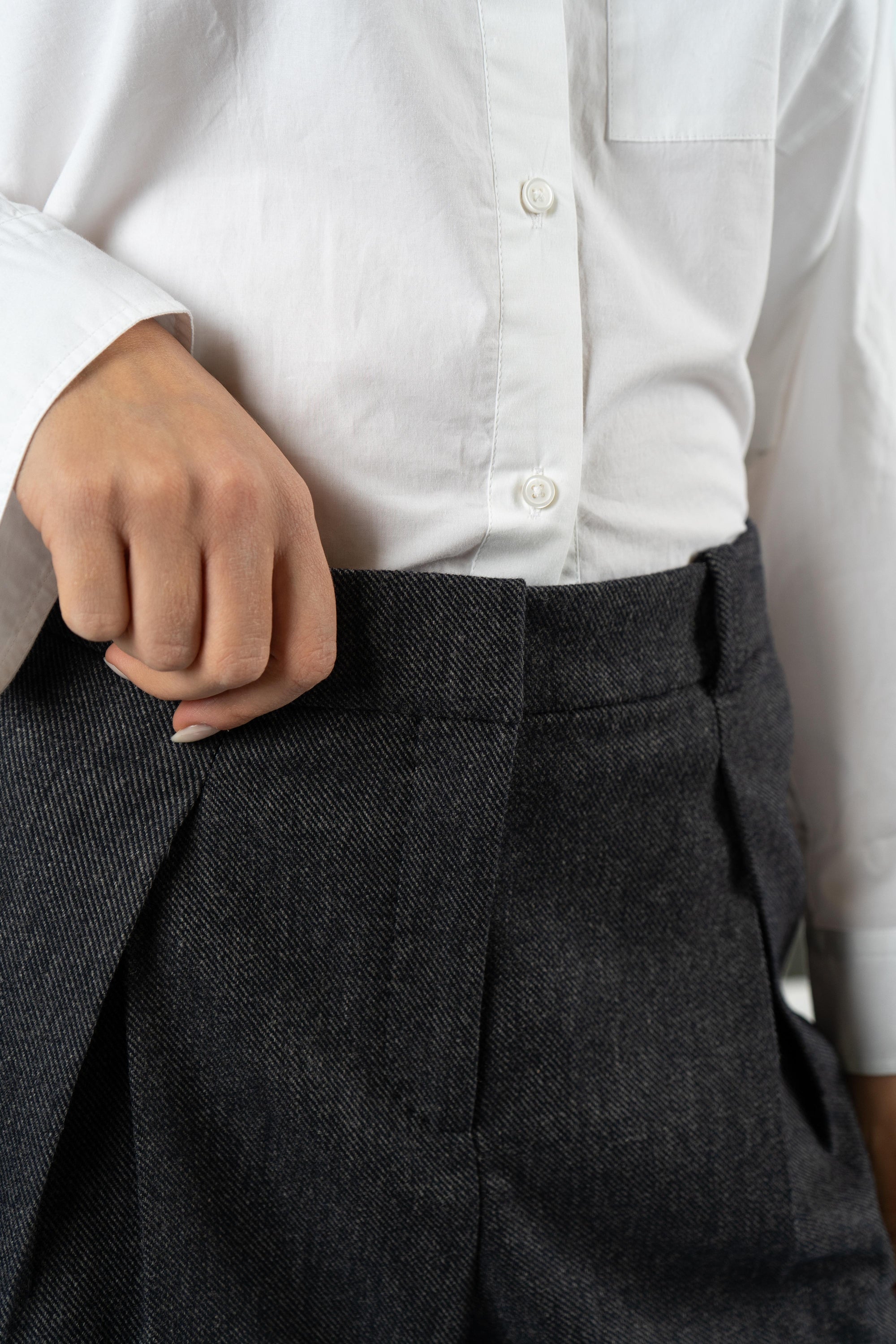 Pantaloni a gamba dritta Melange in flanella elasticizzata 50547679 408 BOSS 