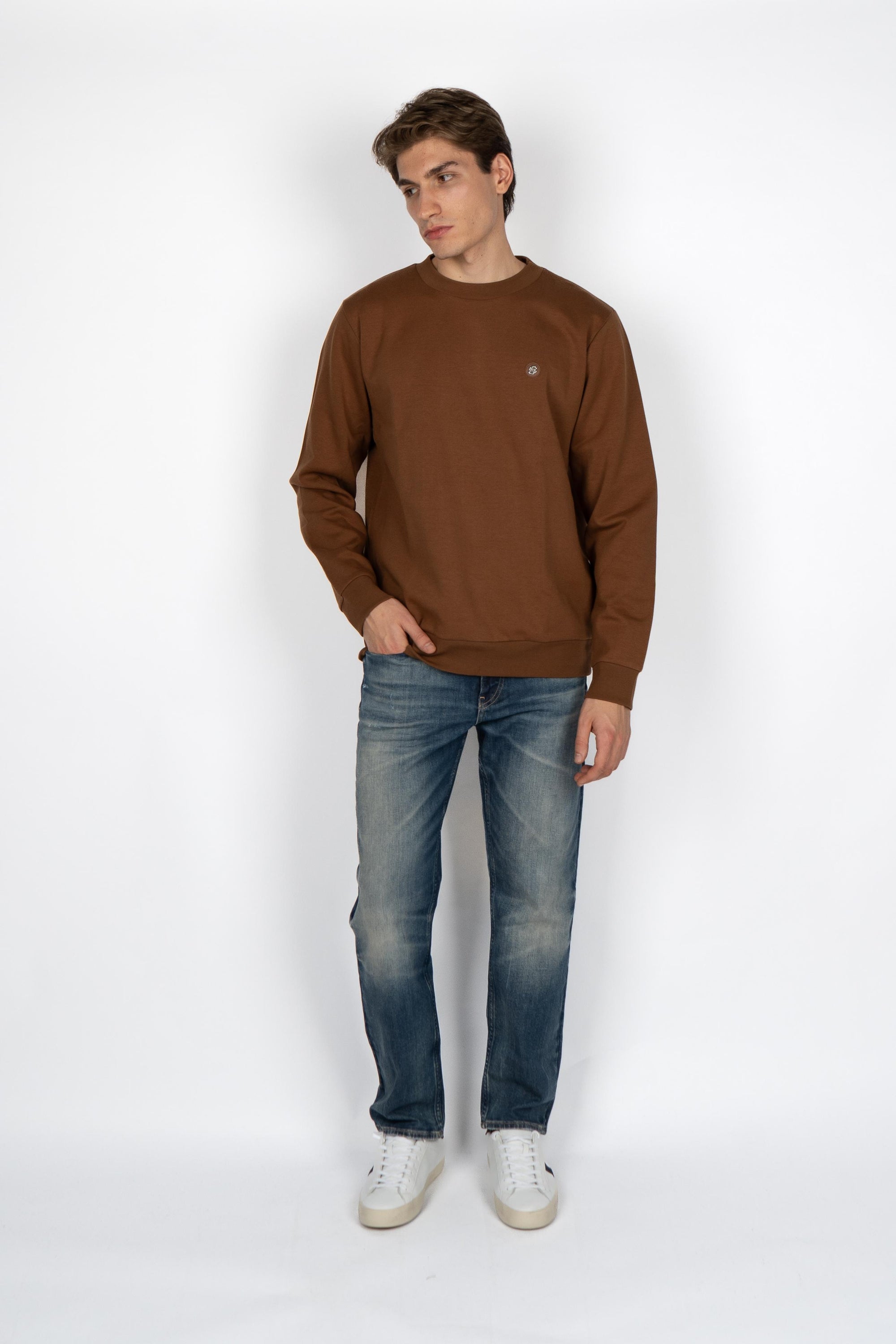 Felpa in miscela cotone con monogramma Double B 50520302 217 BOSS 