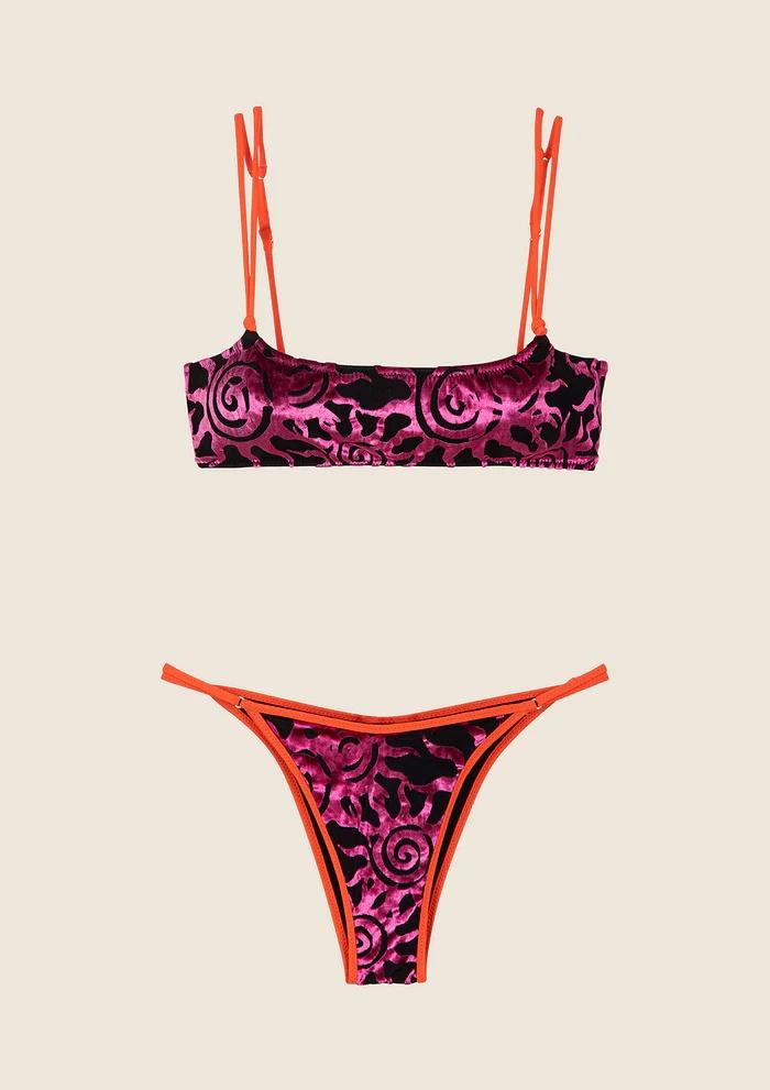Bikini Top con Slip Regolabile Nero 0802 BK F**K 