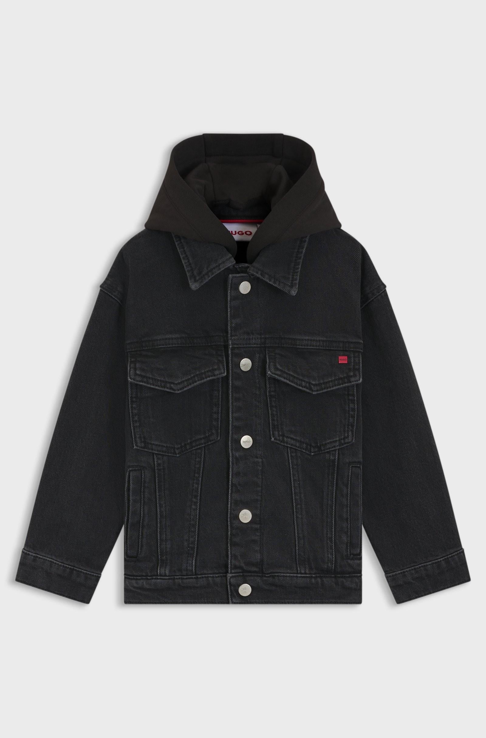 Giacca in denim con cappuccio in pile G00490 Z02A HUGO 
