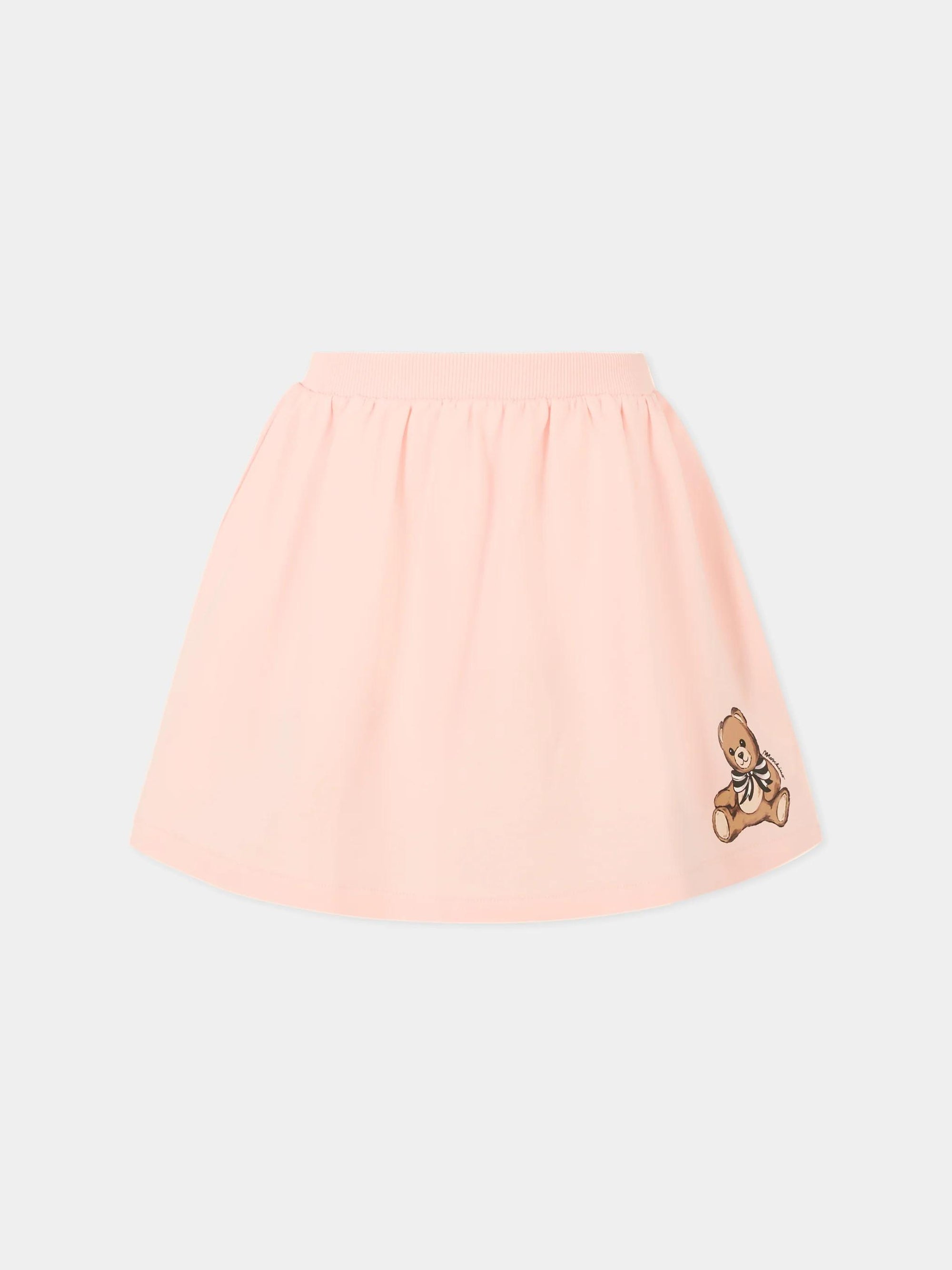 Minigonna elasticizzata in vita Teddy Bear HDJ03XLDA16 50209A MOSCHINO KID 