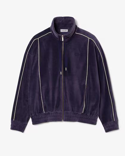 Felpa oversize in velluto con zip SF5280 ZSV LACOSTE 