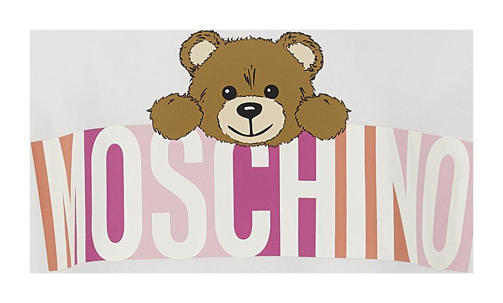 Abito con stampa  logo HDV0G8LBA00 10063 MOSCHINO KID 