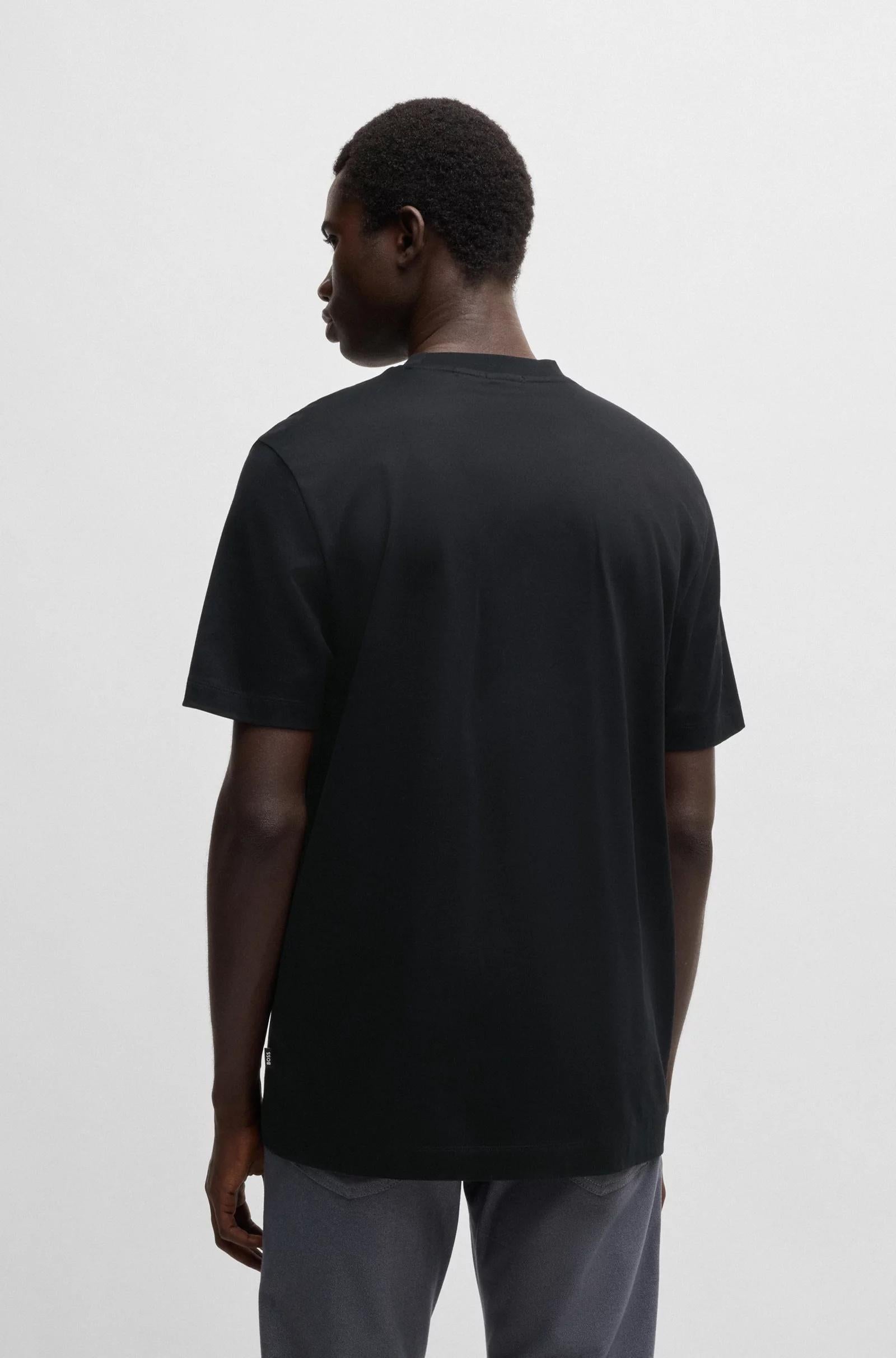 T-shirt in cotone mercerizzato con grafica del marchio 50531862 001 BOSS 