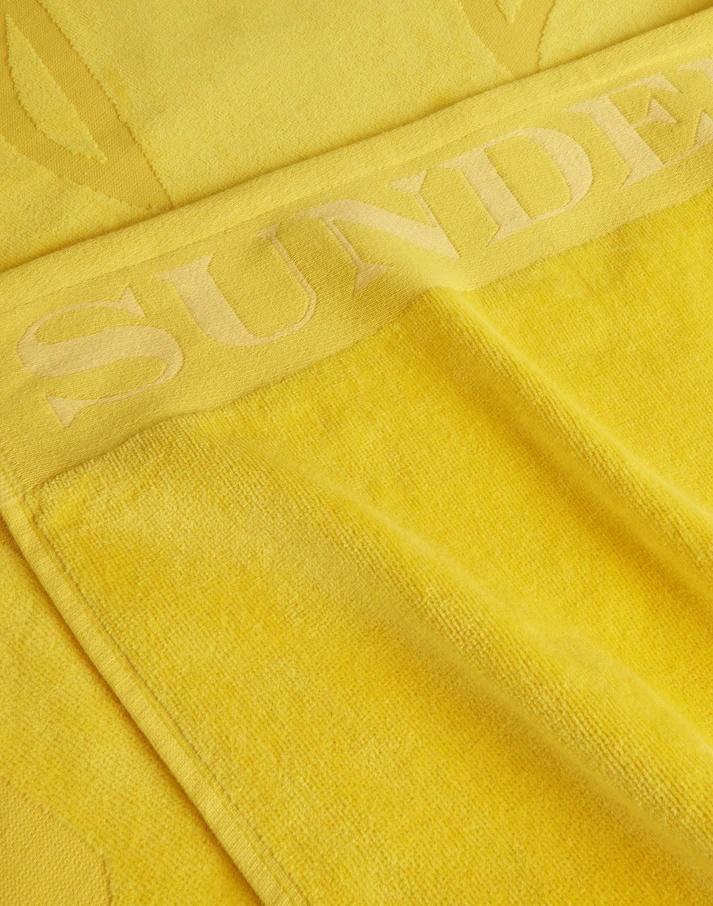 Telo mare jacquard con logo summer yellow AM379ATC1000 77200 SUNDEK 