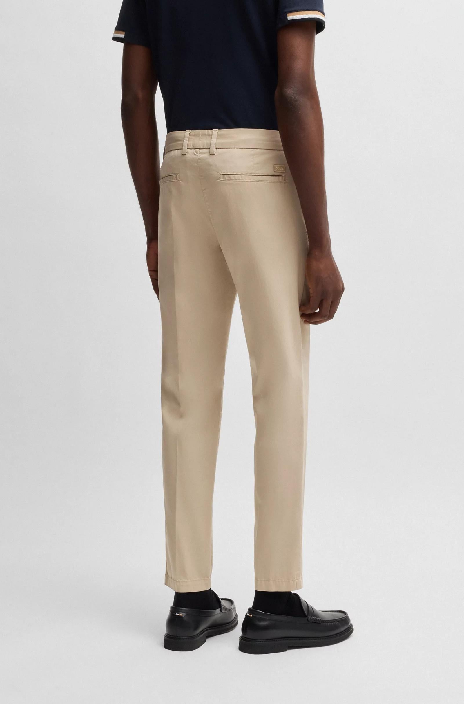Pantaloni slim fit in satin di misto cotone 50540650 275 BOSS 