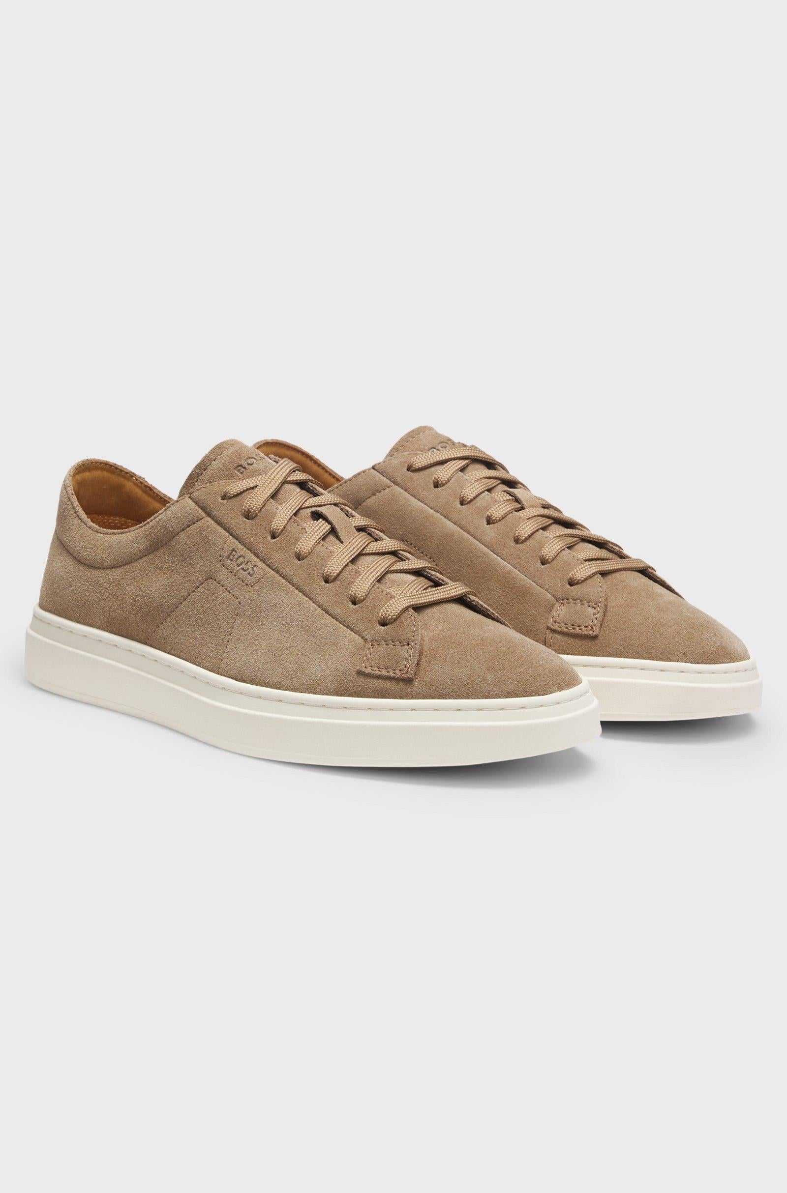 Sneakers in pelle scamosciata con logo goffrato 50563162 260 BOSS SHOES 
