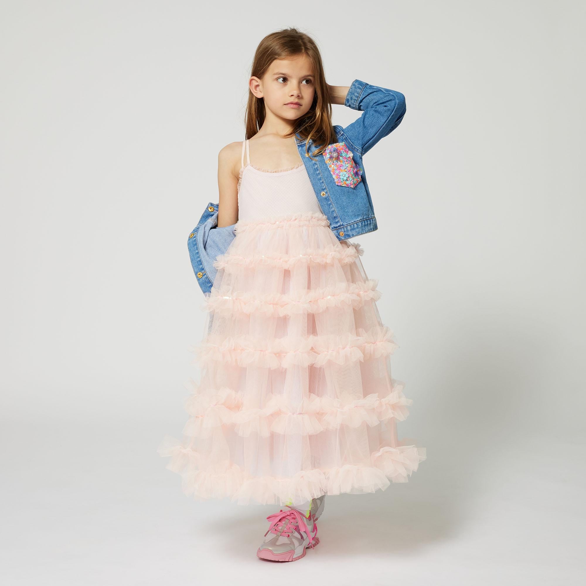 Abito in tulle U20976 45X BILLIEBLUSH 