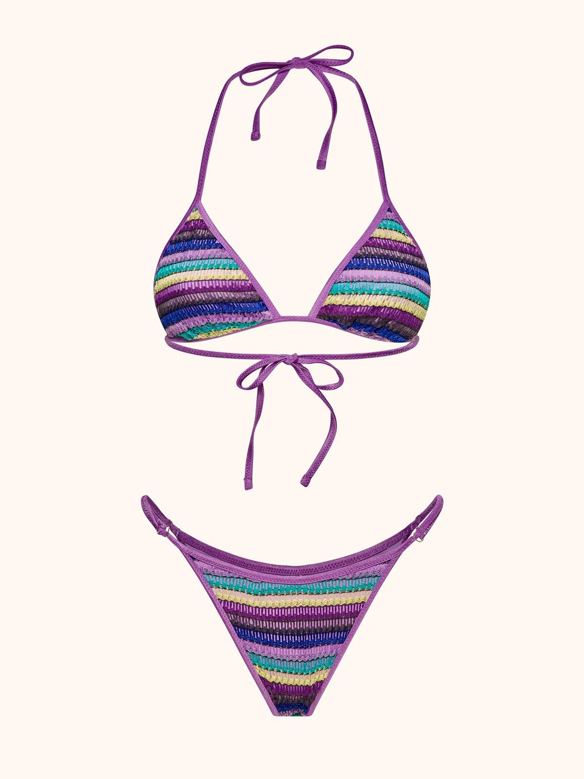 Bikini da donna a triangolo con slip regolabile multicolor MF26SW0810 MC ME FUI 