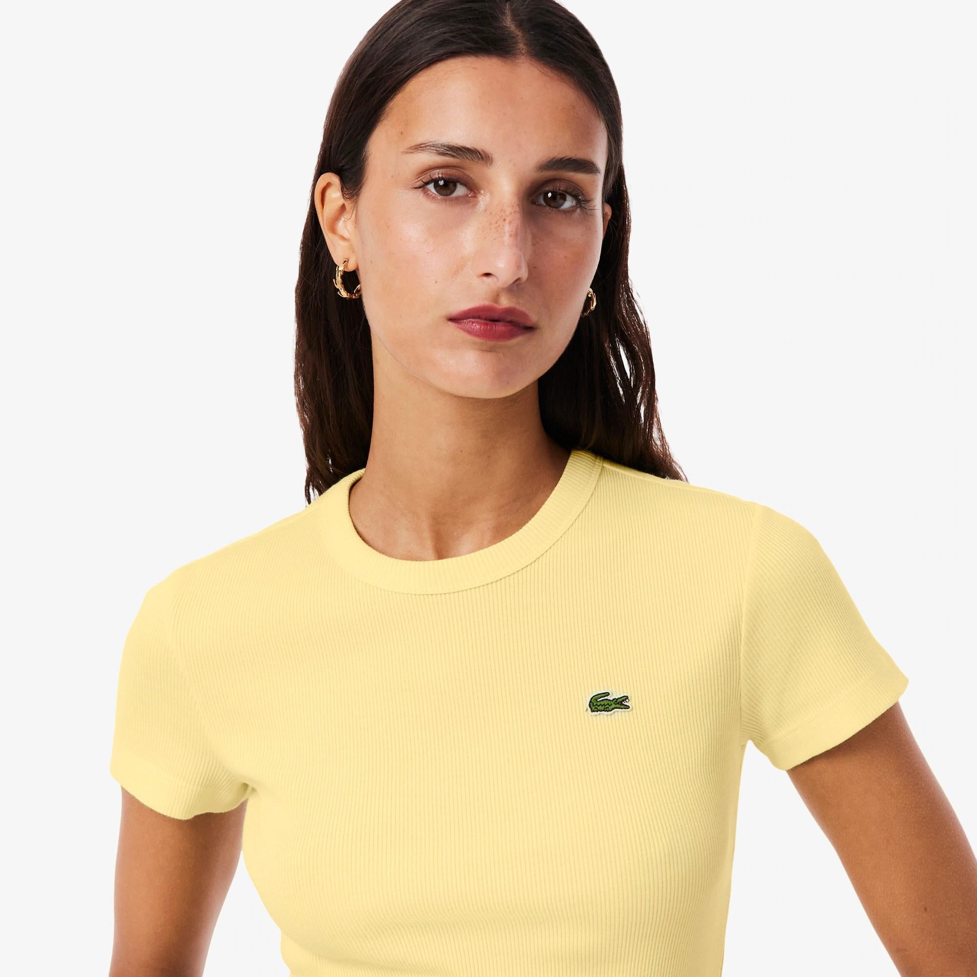 T-shirt in cotone a costine slim fit TF5538 107 LACOSTE 