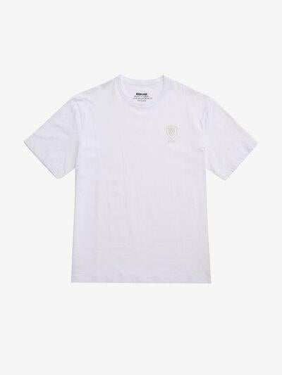 T-shirt con logo in tono 25SBLUH02193 100 BLAUER 