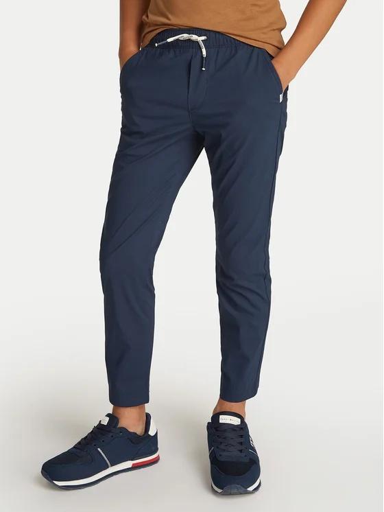Pantaloni leggeri con motivo tramato e lacci KB0KB09306J C1G TOMMY HILFIGER 