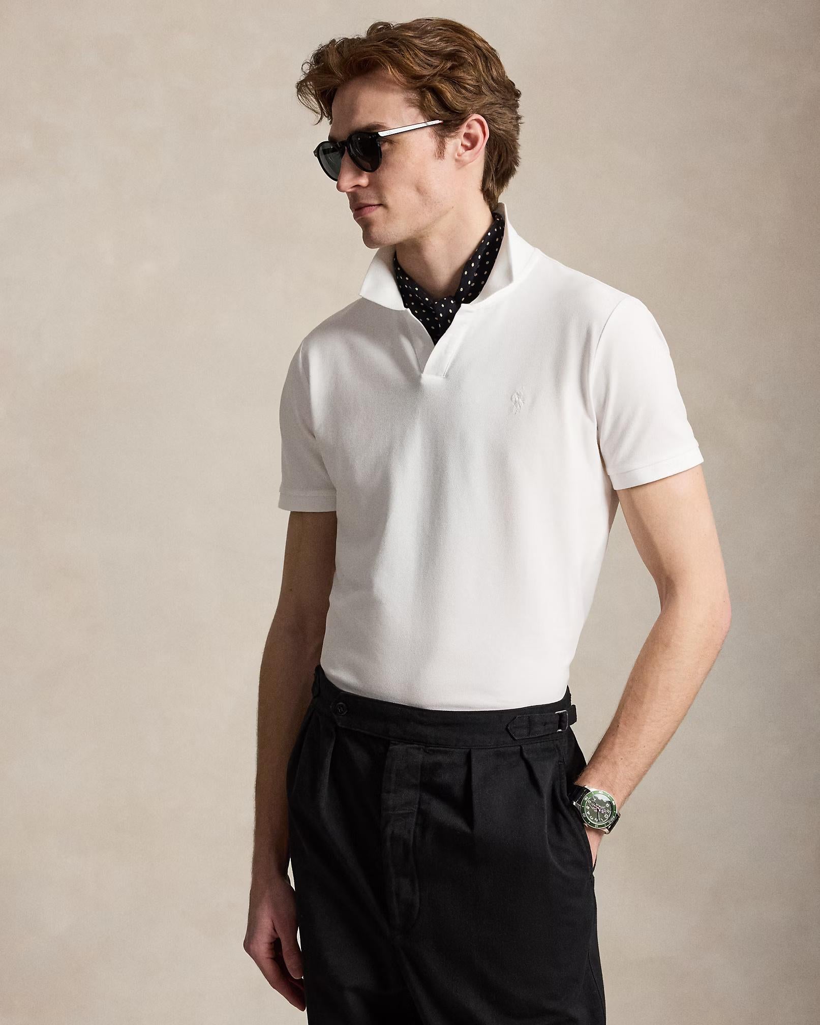 Polo in piqué stretch Custom Slim-Fit 710968951 002 POLO RALPH LAUREN 