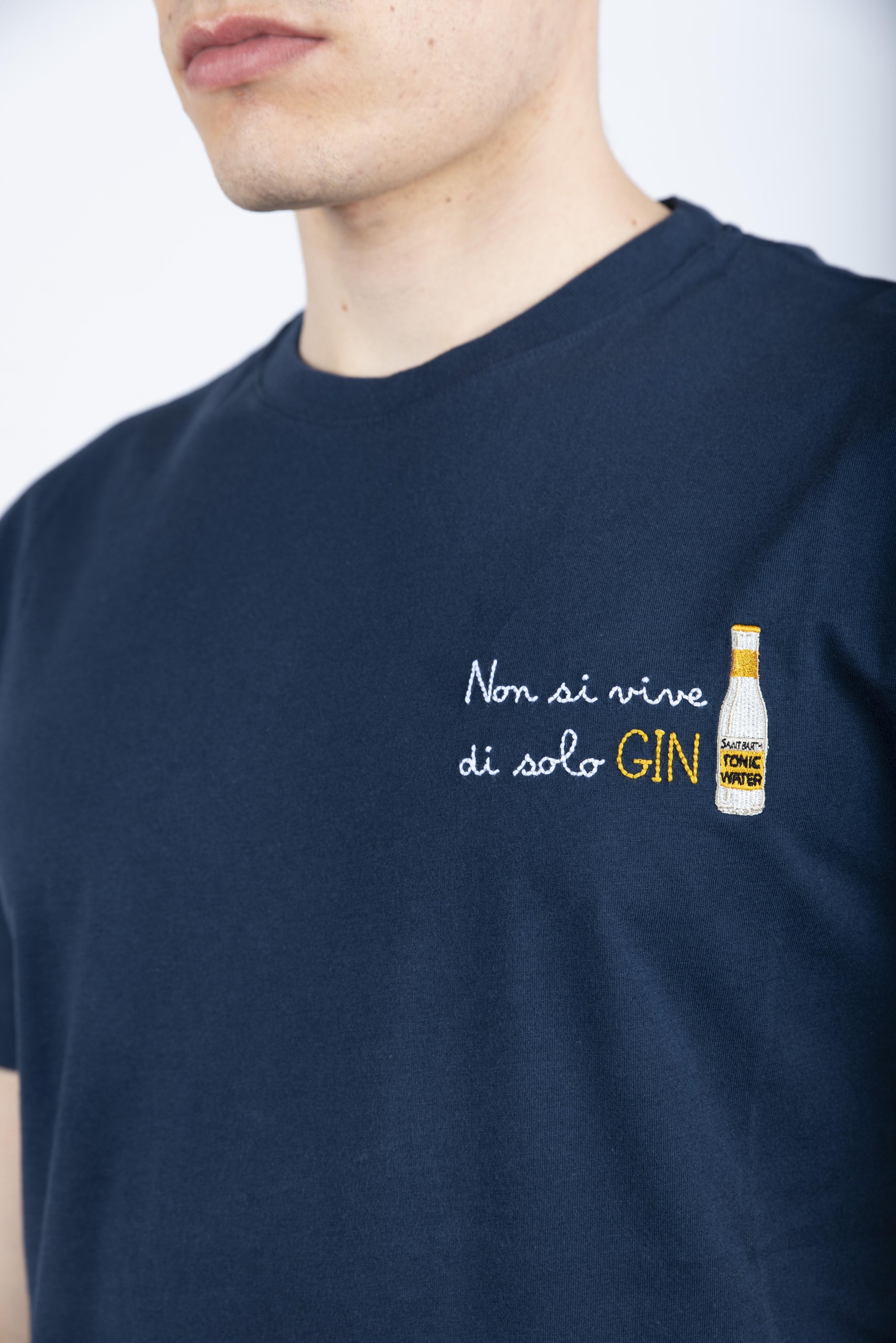 T-shirt Portofino in jersey di cotone Classic Fit con ricamo POT0001 05280H MC2 SAINT BARTH 