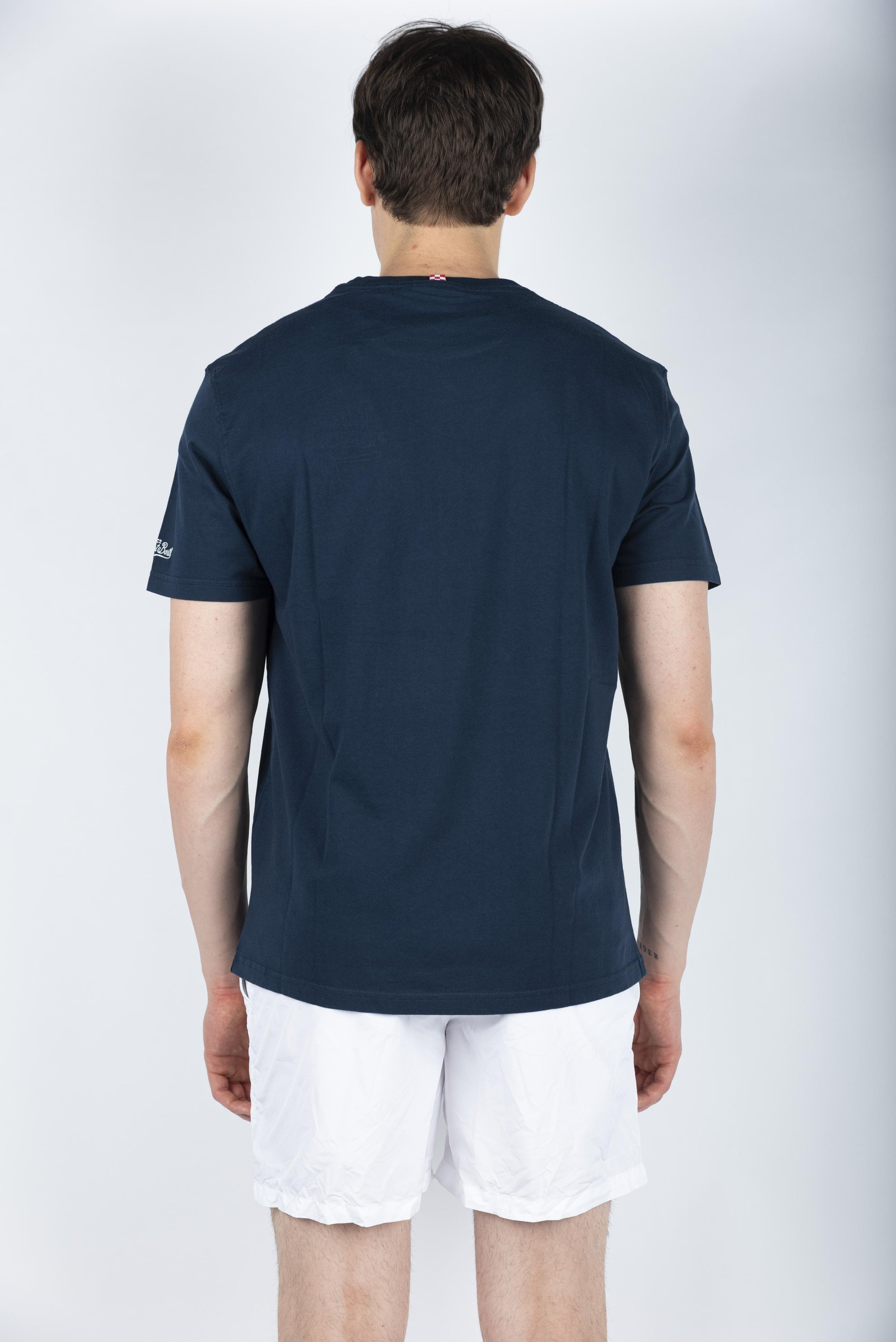 T-shirt Italian MasterChef in jersey di cotone Classic Fit con ricamo navy POT0001 02484H MC2 SAINT BARTH 