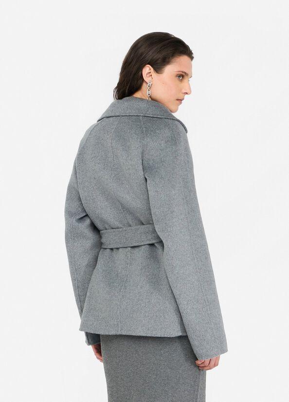 Cappotto in lana con cintura CF5071T4627 03243 LIU JO BLACK 