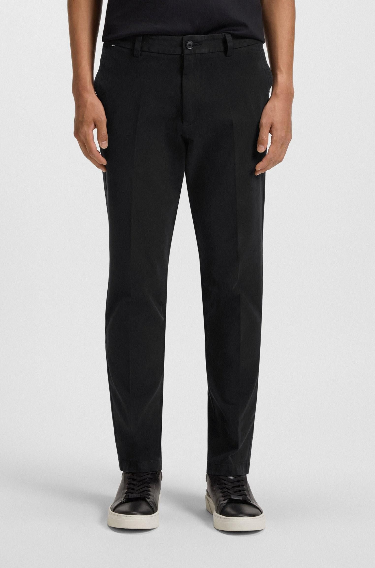 Pantaloni slim fit in gabardine di cotone elasticizzato 50543312 001 BOSS 