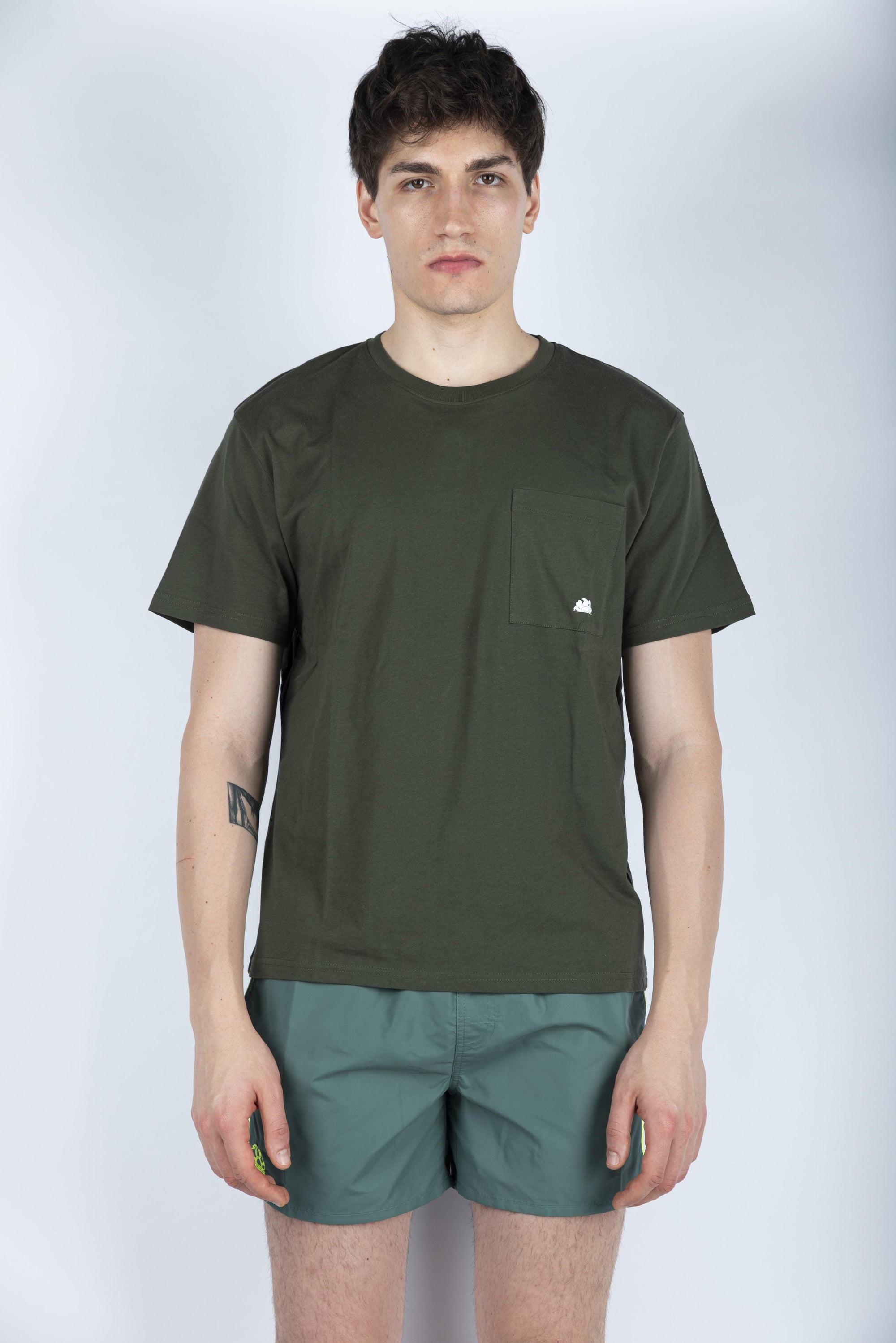 T-shirt con logo stampato verde M301TEJR900 30200 SUNDEK 