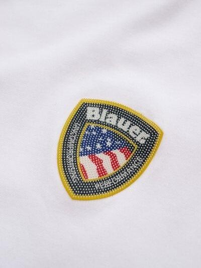 T-shirt con logo gommato 25SBLUH02194 100 BLAUER 