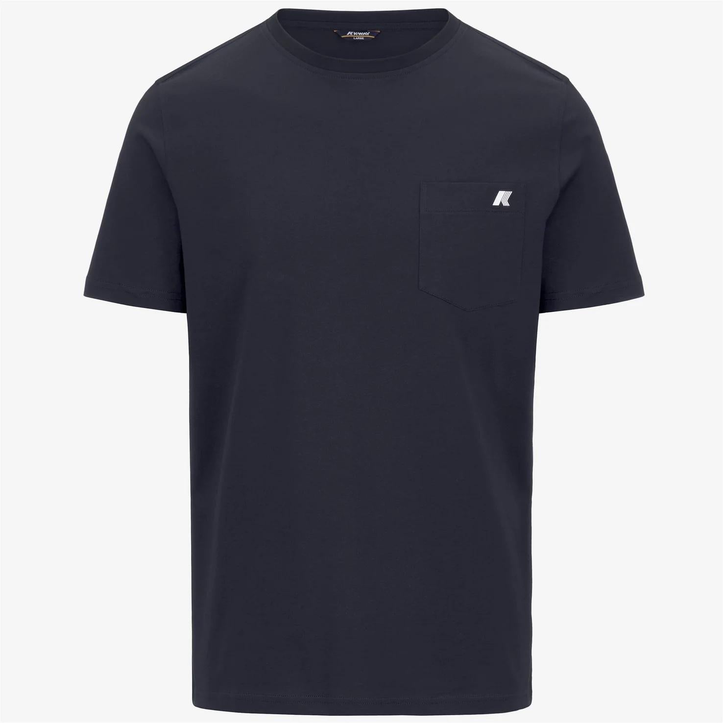 T-Shirt in Cotone Slim Fit Uomo blu con Taschino K31368W K89 K-WAY 