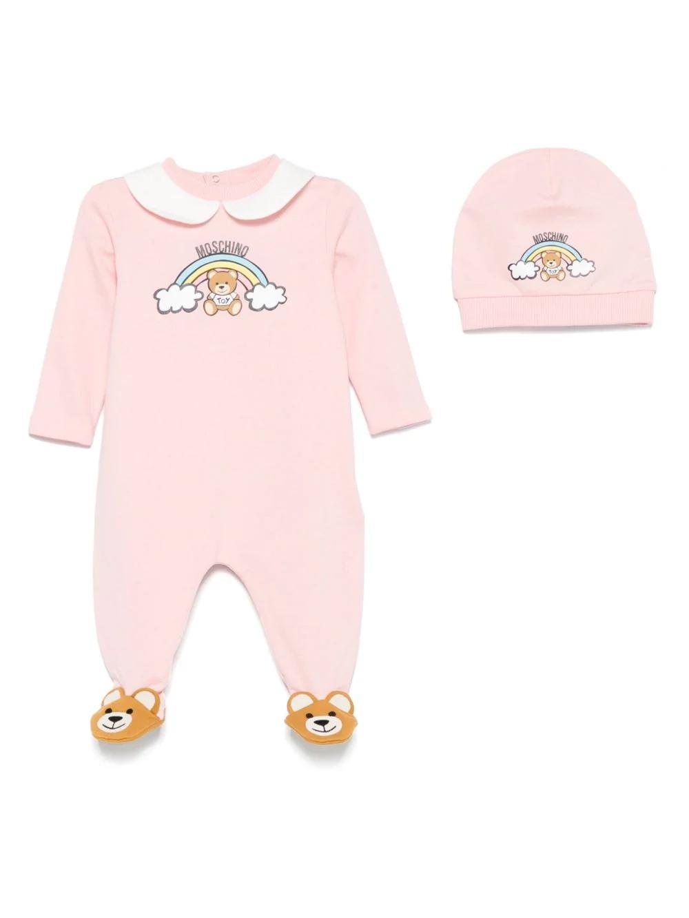 Set neonato con stampa MMY065LCA19A 50209 MOSCHINO BABY 