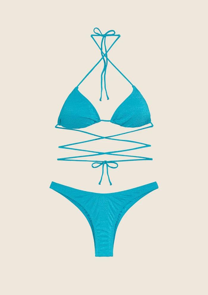 Bikini Triangolo con Slip Americano Fisso Turchese 1141 TQ F**K 